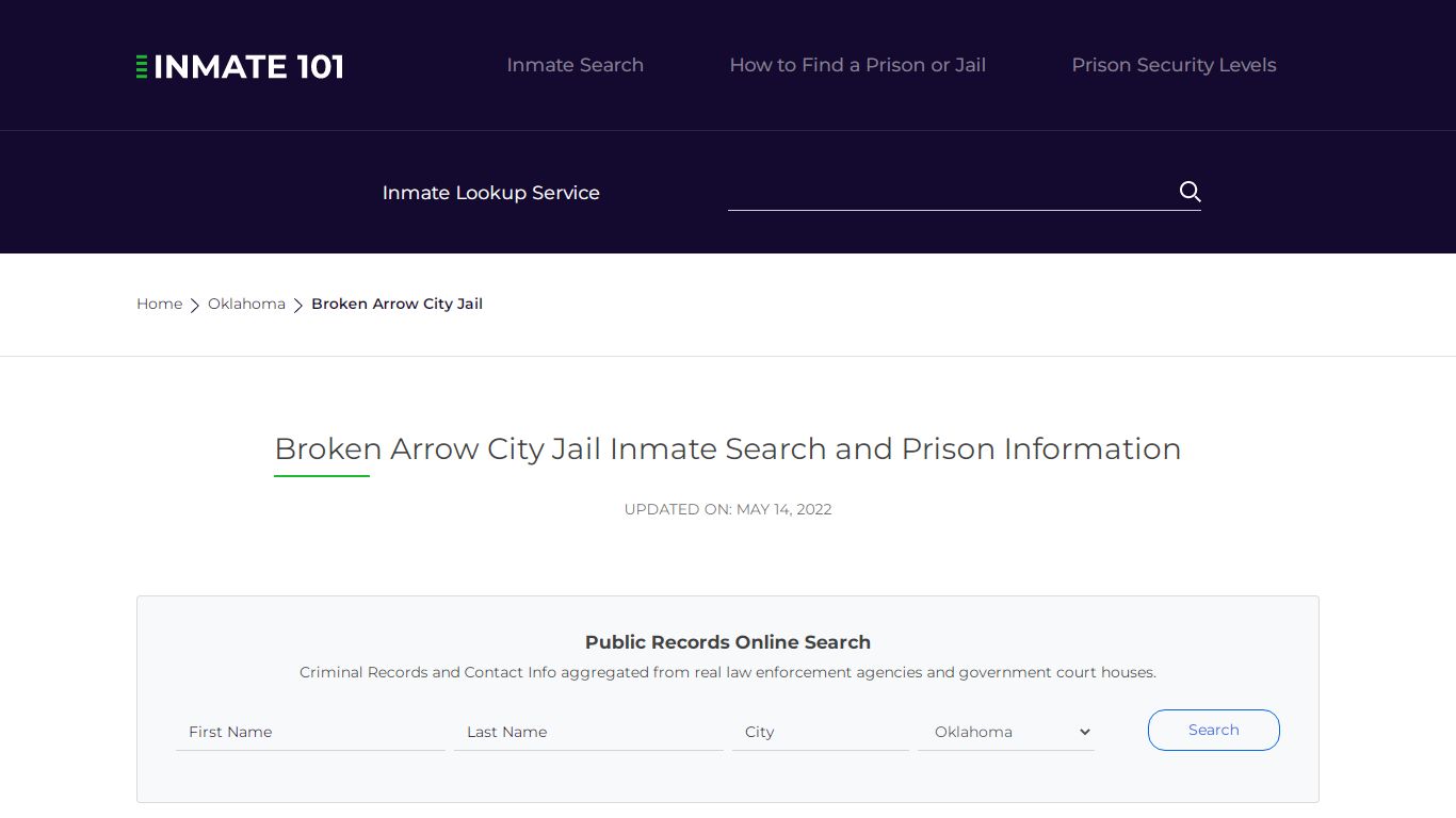 Broken Arrow City Jail Inmate Search, Visitation, Phone no ...